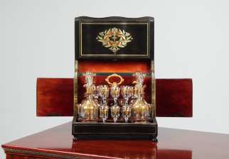 Coffret à liqueurs ancien de style Napoléon III