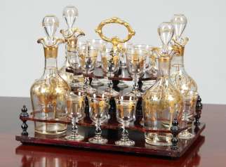 Coffret à liqueurs ancien de style Napoléon III